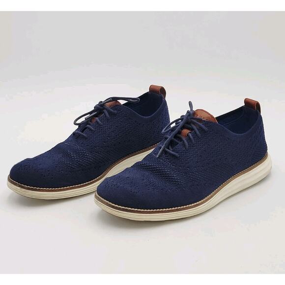Cole Haan Men\'s Grand Knit Wingtip II Sneaker Blue C27960 US 9 M main image 5